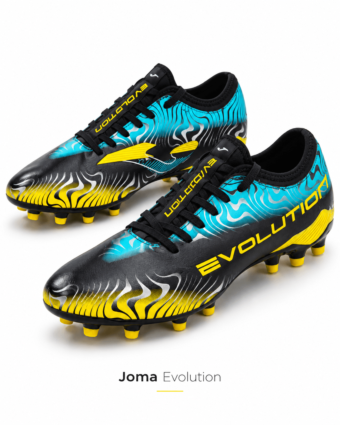 Joma Evolution Black Turquoise Yellow – Chaussures de Football