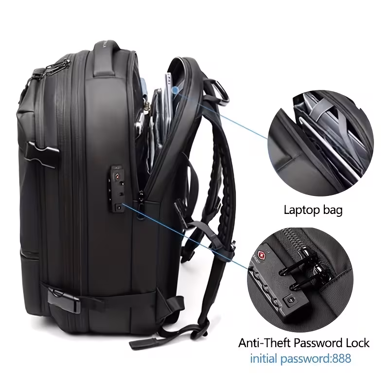 Valise Anti-Vol Extensible 60L avec Sac à Dos vue 2